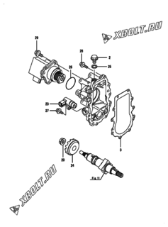  Двигатель Yanmar 4TNV88-ZKHD, узел -  Регулятор оборотов 