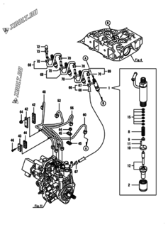  Двигатель Yanmar 4TNV88-ZKHD, узел -  Форсунка 