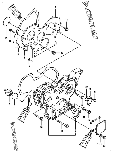  Корпус редуктора двигателя Yanmar 4TNV88-BPHBB