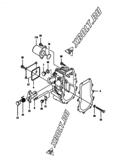  Двигатель Yanmar 4TNV88-BPHBB, узел -  Регулятор оборотов 