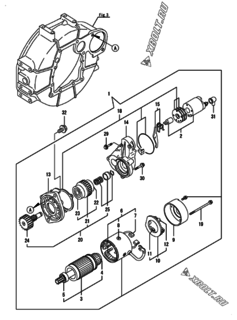  Двигатель Yanmar 4TNV88-BPHBB, узел -  Стартер 