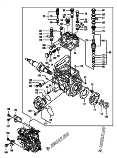  Двигатель Yanmar 4TNV98T-SIK, узел -  Топливный насос высокого давления (ТНВД) 