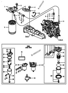  Двигатель Yanmar 3TNV88-BQIKA1, узел -  Топливопровод 