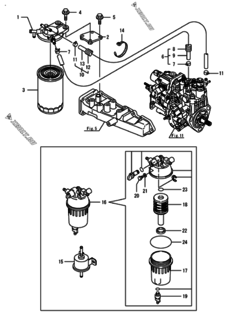  Двигатель Yanmar 3TNV88-BPHBB, узел -  Топливопровод 