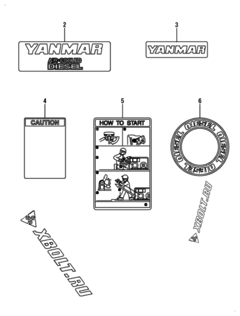  Двигатель Yanmar L100V1-REMS, узел -  Шильды 