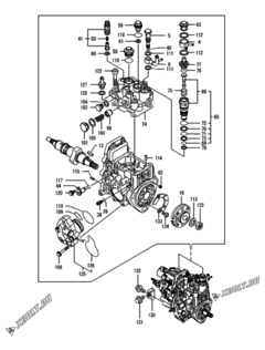  Двигатель Yanmar 3TNV82A-BPYBD, узел -  Топливный насос высокого давления (ТНВД) 