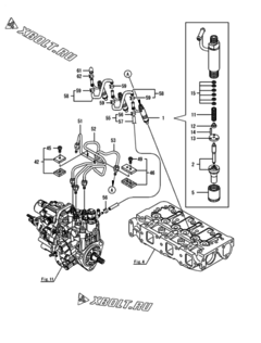  Двигатель Yanmar 3TNV82A-BPYBD, узел -  Форсунка 