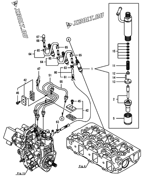  Форсунка двигателя Yanmar 3TNV88F-ESIK