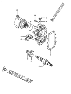  Двигатель Yanmar 3TNV88-ESIK, узел -  Регулятор оборотов 