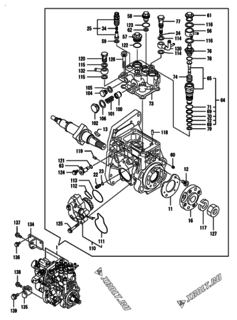  Двигатель Yanmar 4TNV106-GGL6, узел -  Топливный насос высокого давления (ТНВД) 