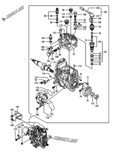  Двигатель Yanmar 3TNV88F-EPYB, узел -  Топливный насос высокого давления (ТНВД) 