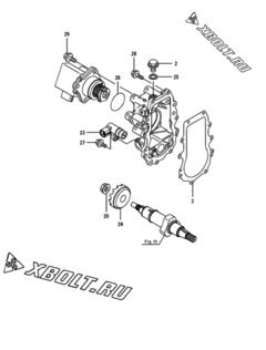  Двигатель Yanmar 3TNV88F-EPYB, узел -  Регулятор оборотов 
