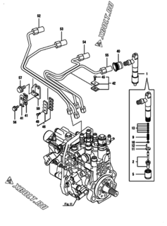  Двигатель Yanmar 4TNV94L-BVDBC, узел -  Форсунка 