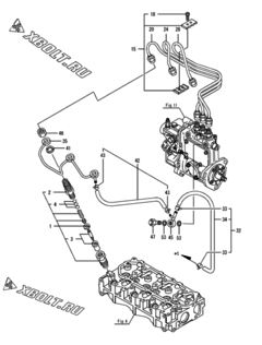  Двигатель Yanmar 3TNV76-DTE, узел -  Форсунка 