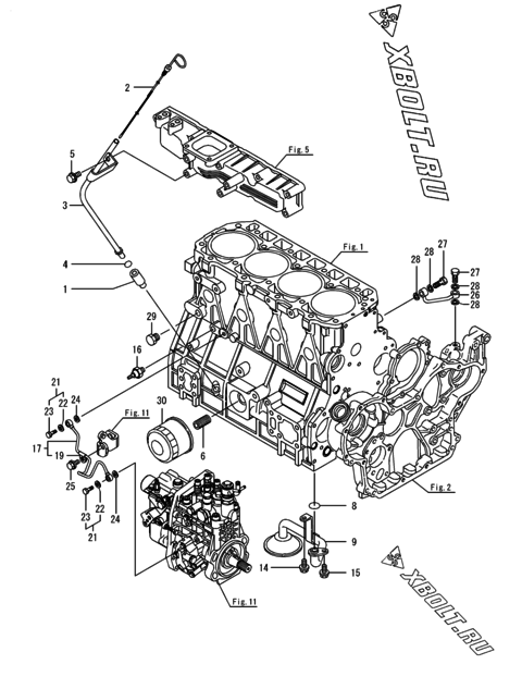  Система смазки двигателя Yanmar 4TNV94L-BXPHZ