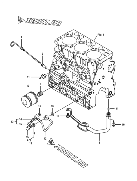  Система смазки двигателя Yanmar 3TNV76-SPR