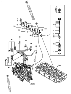  Двигатель Yanmar 4TNV88-BLCR, узел -  Форсунка 