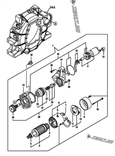  Двигатель Yanmar 4TNV88C-KKTF, узел -  Стартер 