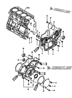  Двигатель Yanmar 4TNV94HT-ZSKTC, узел -  Корпус редуктора 