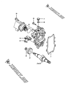  Двигатель Yanmar 4TNV98T-ZXWZP, узел -  Регулятор оборотов 