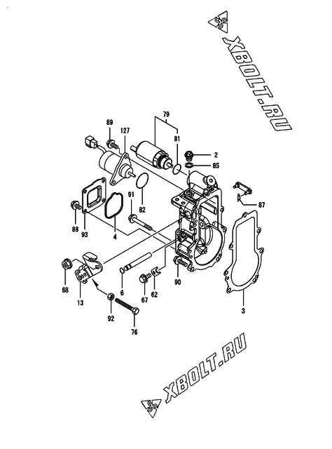  Регулятор оборотов двигателя Yanmar 3TNV74F-SPHB
