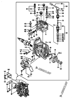  Двигатель Yanmar 3TNV88-EPHB, узел -  Топливный насос высокого давления (ТНВД) 