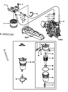  Двигатель Yanmar 3TNV88-EPHB, узел -  Топливопровод 