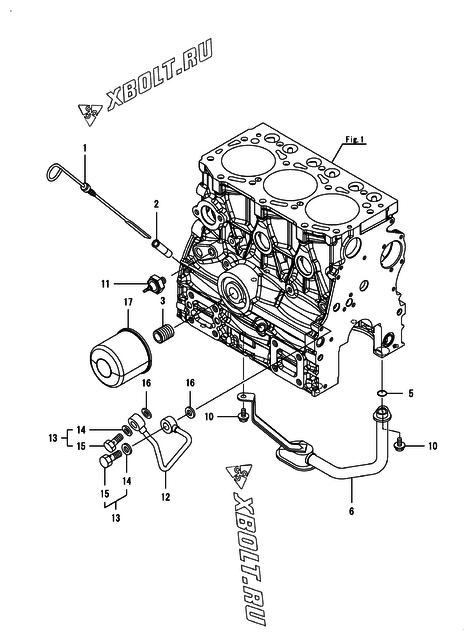  Система смазки двигателя Yanmar 3TNV80F-SDKTF