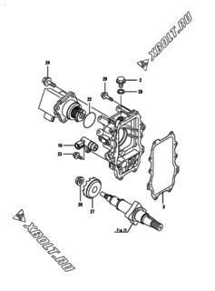  Двигатель Yanmar 4TNV98-ZNKTC, узел -  Регулятор оборотов 