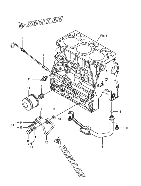  Система смазки двигателя Yanmar 3TNV76-SSU