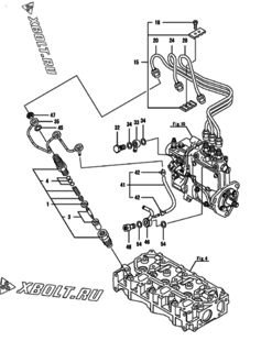 Двигатель Yanmar 3TNV76-NHB, узел -  Форсунка 