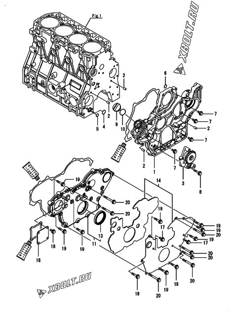  Корпус редуктора двигателя Yanmar 4TNV98C-PJLW5