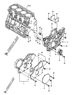  Двигатель Yanmar 4TNV94L-SFNC, узел -  Корпус редуктора 