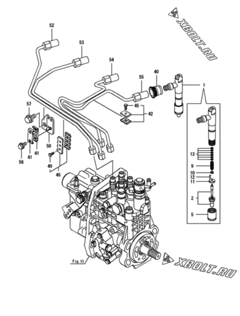  Двигатель Yanmar 4TNV94L-PLKC, узел -  Форсунка 