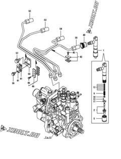  Двигатель Yanmar 4TNV94L-SWDC, узел -  Форсунка 