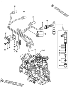  Двигатель Yanmar 4TNV98-SSUC, узел -  Форсунка 