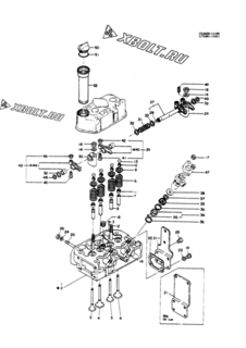  Двигатель Yanmar 2T75HL, узел -  Головка блока цилиндров (ГБЦ) 