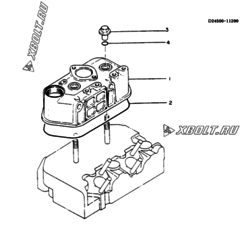  Двигатель Yanmar 2T75HL, узел -  Крышка 