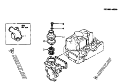  Двигатель Yanmar 2T75HL, узел -  Термостат 