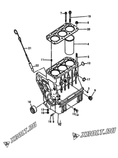  Двигатель Yanmar 3T84HL-SS, узел -  Блок цилиндров 