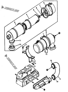  Двигатель Yanmar 3T84HL-SS, узел -  Воздушный фильтр 