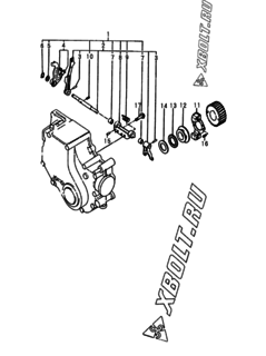  Двигатель Yanmar 3T84HL-SS, узел -  Регулятор оборотов 