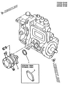  Двигатель Yanmar 3TN82L-RGB, узел -  Топливный насос 