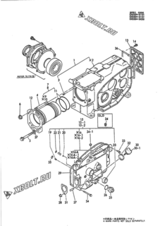  Двигатель Yanmar TF105-HT, узел -  Корпус блока цилиндров 