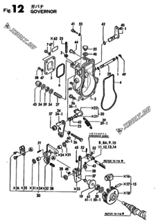  Двигатель Yanmar 4TN82E-UKCL, узел -  Регулятор оборотов 