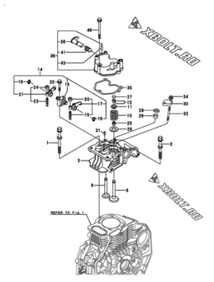  Двигатель Yanmar L70N6-M, узел -  Головка блока цилиндров (ГБЦ) 