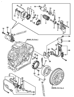  Двигатель Yanmar L48N5-GETM, узел -  Стартер и генератор 