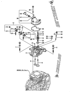  Двигатель Yanmar L70N6-METM, узел -  Головка блока цилиндров (ГБЦ) 