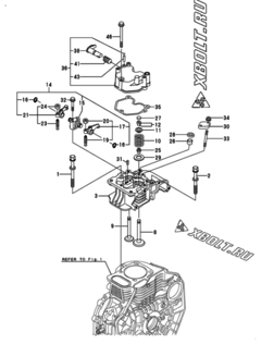  Двигатель Yanmar L70N6-PTM, узел -  Головка блока цилиндров (ГБЦ) 