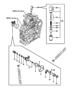  Двигатель Yanmar L100N5CA1T1AAS1, узел -  Топливный насос высокого давления (ТНВД) и форсунка 